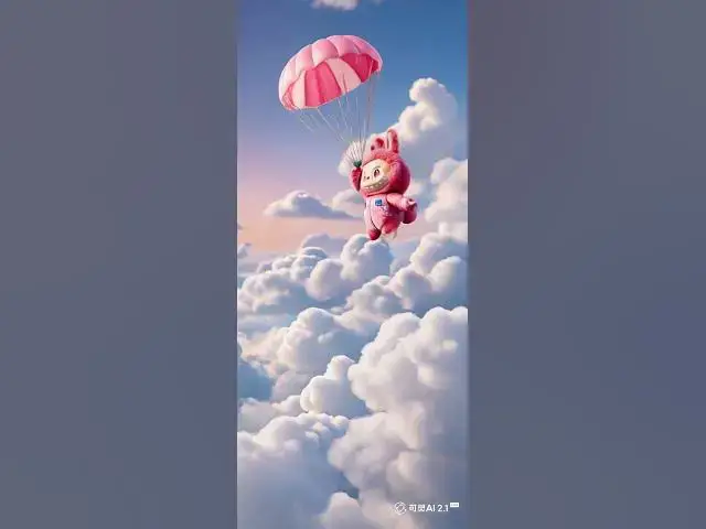 'Video thumbnail for 高品质 画面中的角色跳跃转身 一只手抓着降落伞 缓慢向下降落 动作丝滑'