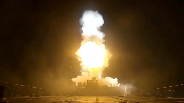 Video thumbnail for US launches more strikes on Iran as Strait of Hormuz standoff deepens