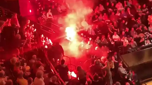'Video thumbnail for Israeli orchestra interrupted by protester with flare'