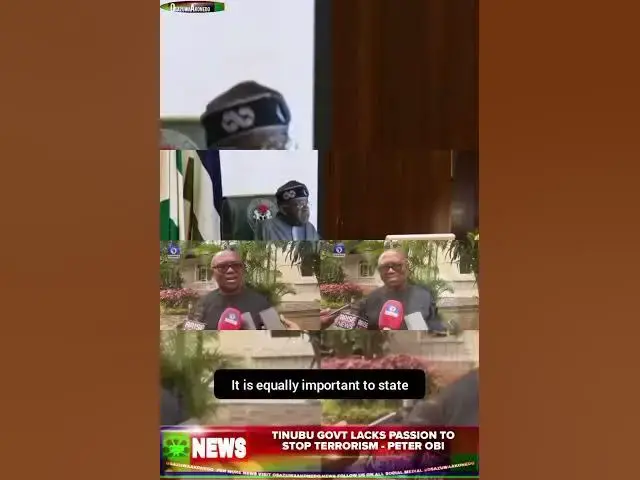 Video thumbnail for Tinubu Govt Lacks Passion To Stop Terrorism   Peter Obi