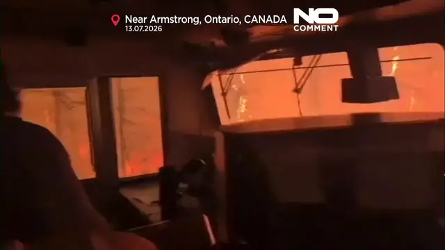 Video thumbnail for Canada: train crew escapes flames near Armstrong, Ontario