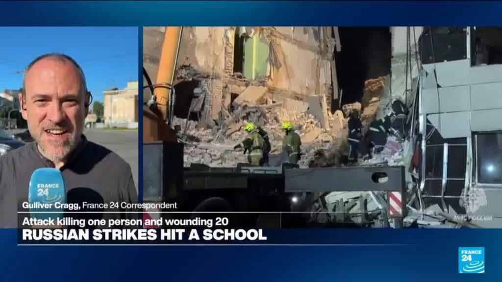 Video thumbnail for War in Ukraine: Russian strikes hit a school killing one person
