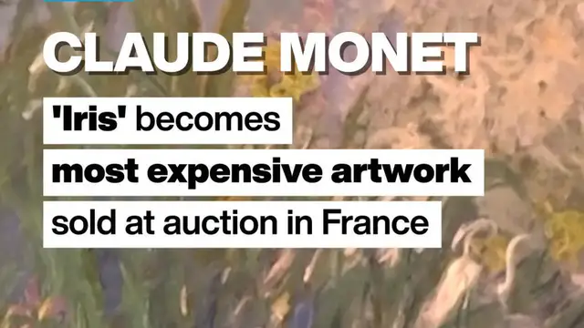 Video thumbnail for Claude Monet: 'Iris' becomes most expensive artwork sold at auction in France