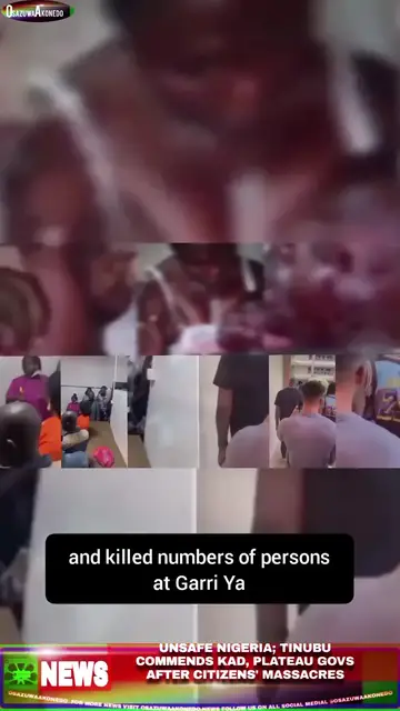 Video thumbnail for Unsafe Nigeria; Tinubu Commends Kad, Plateau Govs After Citizens’ Massacres