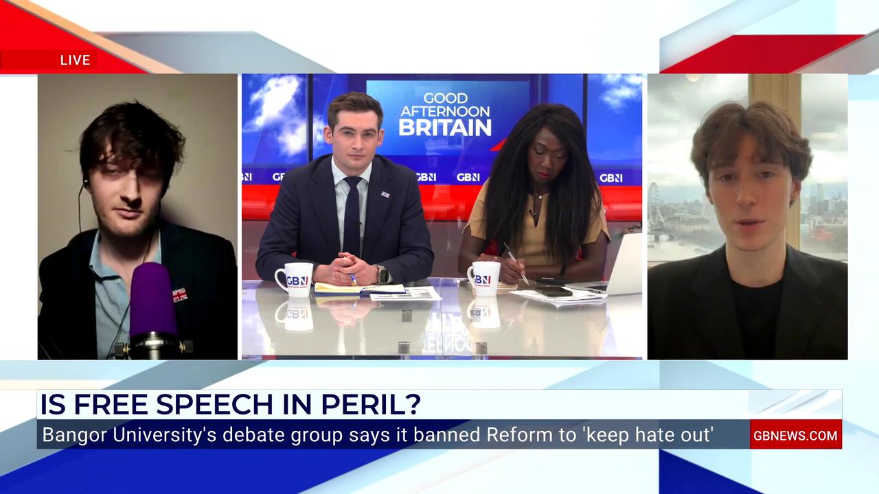 Video thumbnail for WATCH: Furious GB News row erupts after Bangor University blocks Reform UK event - 'censored again!'