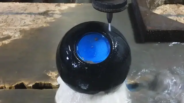 Video thumbnail for Waterjet Cutter Experiment: Magic Eight Ball Precision Cutting