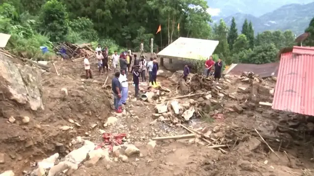 'Video thumbnail for Dozens killed in flash flooding and landslides in Nepal and India'