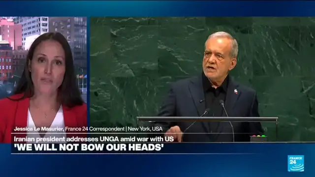 Video thumbnail for Iranian president adresses UNGA amid war with US