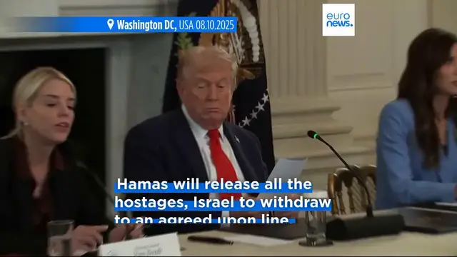 'Video thumbnail for Israel and Hamas have reached a deal to implement the first phase of Gaza peace plan, Trump says'