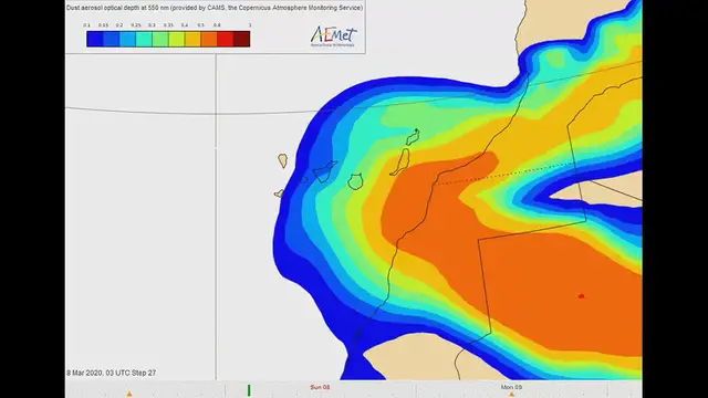 Video thumbnail for Calima am 8. März 2020 - Einer der "schlimmsten" in der Geschichte