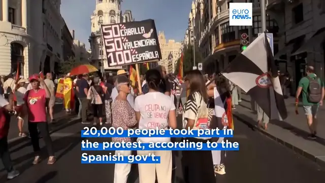 Video thumbnail for Thousands of protesters take to the streets in Madrid over Ceuta migrant crisis