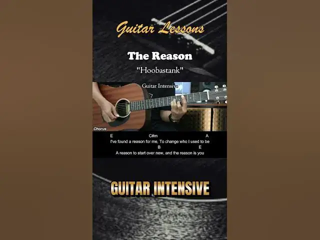 'Video thumbnail for The Reason - Hoobastank | EASY Guitar Tutorial with Chords / Lyrics #guitarchords'