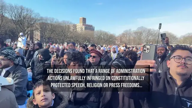 Video thumbnail for Trump Administration Violated Free Speech Protections in 75 Federal Cases.