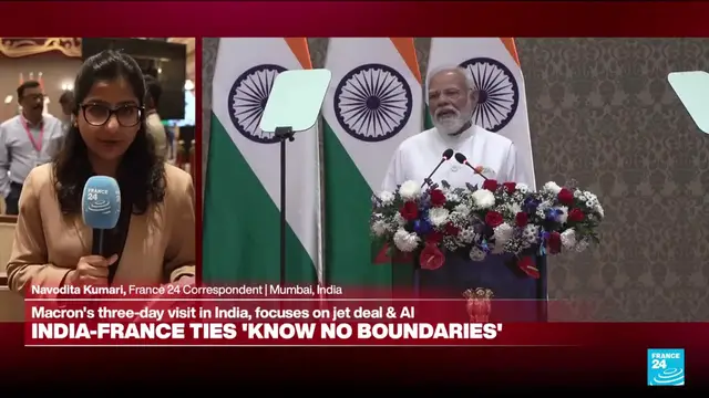 Video thumbnail for France's Macron and India's Modi hail bilateral ties
