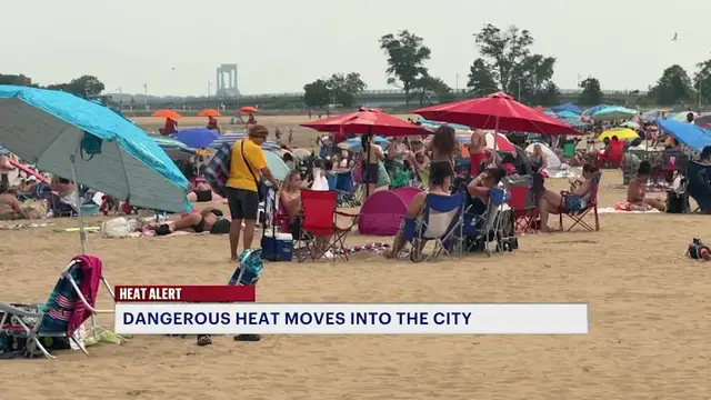 Video thumbnail for Dangerous heat and rip current warnings issued as temps climb in New York City