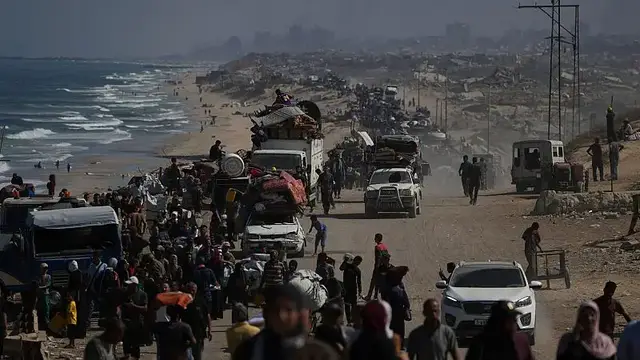 'Video thumbnail for Truck carrying displaced people hit by Israeli strike in Gaza'