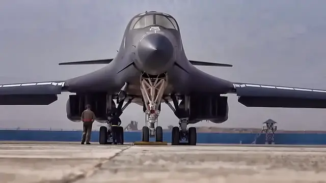 'Video thumbnail for U.S. Air Force B-1B Bomber Takeoff From India'