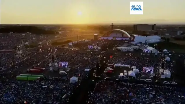 'Video thumbnail for Hundreds of thousands of young Catholics attend Pope Leo XIV's vigil at Holy Year youth festival'