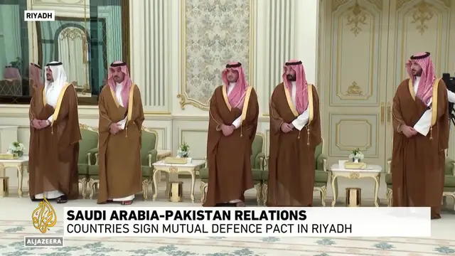 'Video thumbnail for Saudi Arabia signs mutual defence pact with nuclear-armed Pakistan'