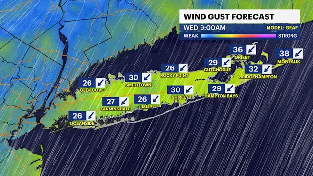 Video thumbnail for Offshore nor'easter continues to bring gusty winds, minor beach erosion and coastal flooding to Long Island