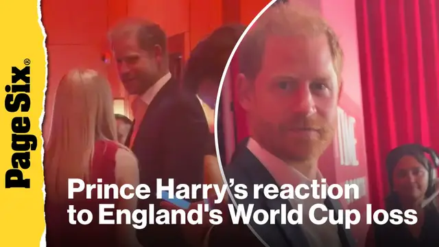 Video thumbnail for Prince Harry shares his unfiltered reaction to England's heartbreaking World Cup loss