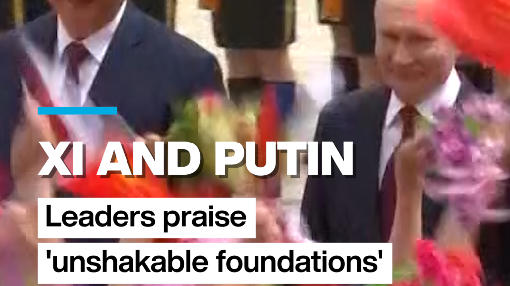 Video thumbnail for Xi and Putin - Leaders praise 'unshakable foundations' at Beijing talks