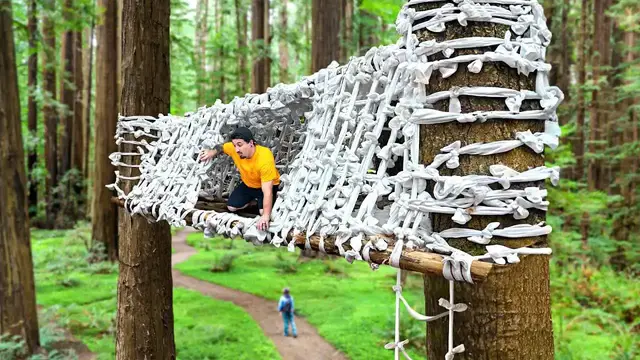 'Video thumbnail for Jake Carlini: building an epic sock shelter in the forest! survival skills challenge'