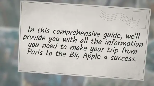 'Video thumbnail for From Paris to the Big Apple: A Comprehensive Guide on Traveling to New York'