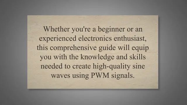 Video thumbnail for Mastering the Art of Sine Wave Generation with PWM Signal: A Comprehensive Guide