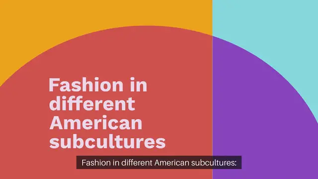 Video thumbnail for Fashion in different American subcultures