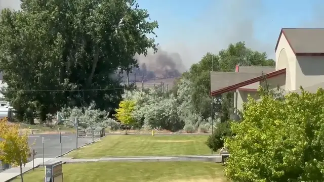Video thumbnail for US: Garred Road Fire Threatens Structures and State Park in Grant County, Washington.