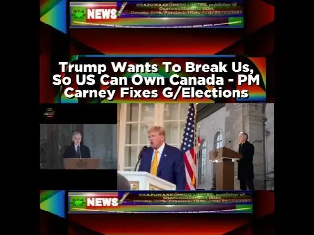 Video thumbnail for Trump Wants To Break Us, So US Can Own Canada - PM Carney Fixes General Elections