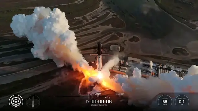 Video thumbnail for SpaceX's Starship launches on first orbital mission.