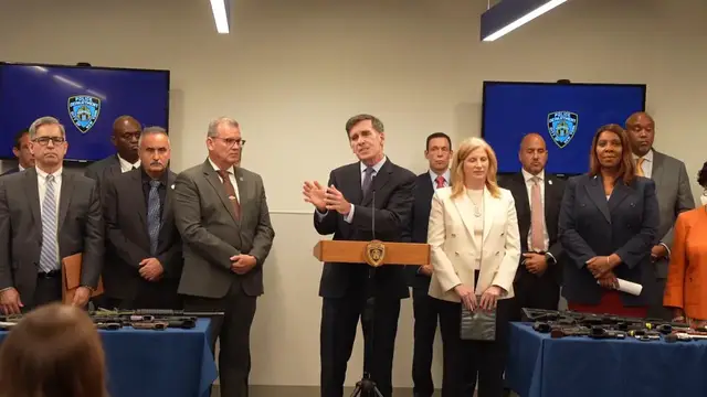 Video thumbnail for Press briefing by NYPD Commissioner Jessica Tisch, District Attorneys and State and Federal partners 3.