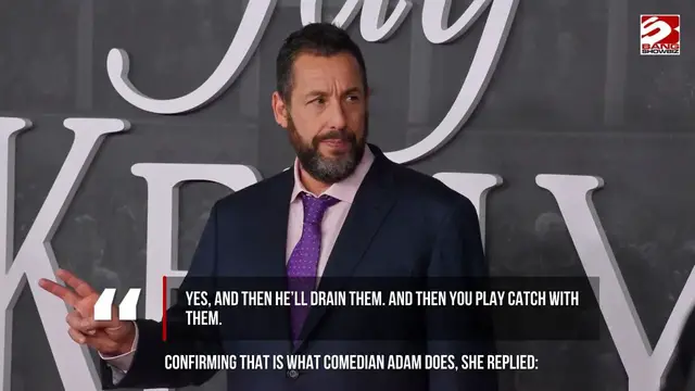 Video thumbnail for Adam Sandler's daughter reveals her father wears socks in swimming pools