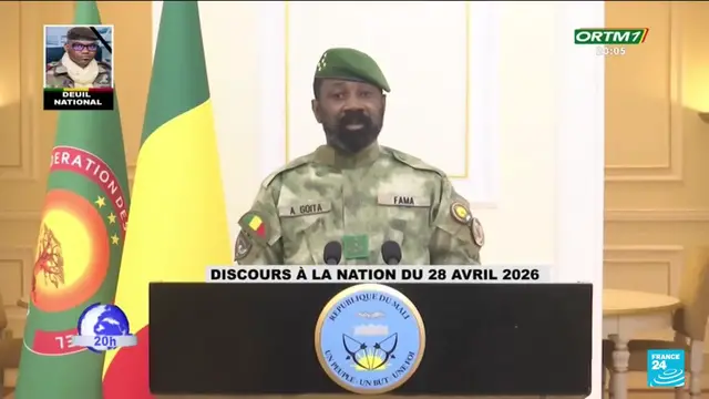 Video thumbnail for Mali junta chief makes first appearance since rebel attacks