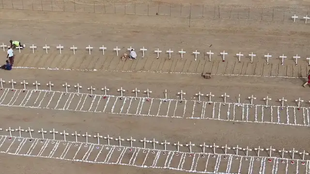 Video thumbnail for Venezuela: DRONE - Emergency burial plots opened in Venezuela for earthquake victims.