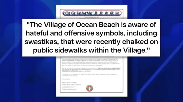 Video thumbnail for Symbols of hate written in sidewalk chalk discovered in Ocean Beach