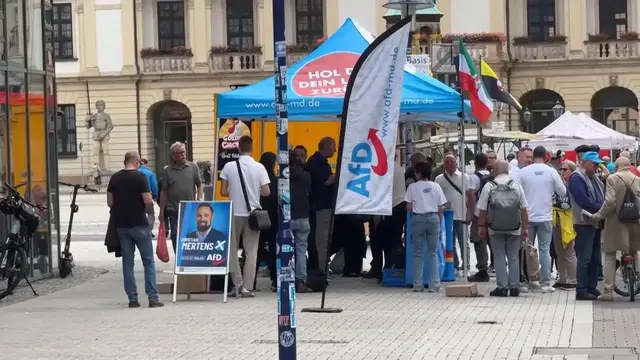 Video thumbnail for Germany: Thousands rally against far-right AfD party in Germany ahead of Saxony-Anhalt state elections.
