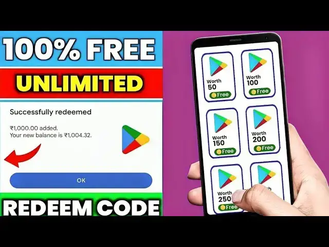 'Video thumbnail for Today's New Free Redeem Codes | How to get free redeem code | Free Google Play Redeem Code 2025'