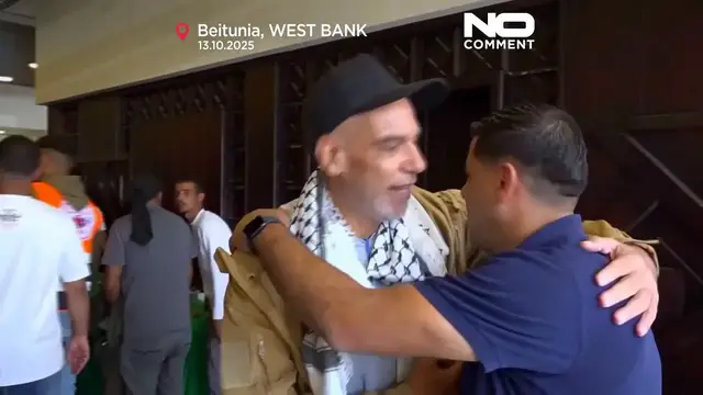 'Video thumbnail for Palestinians welcome home prisoners freed under Israel exchange deal'