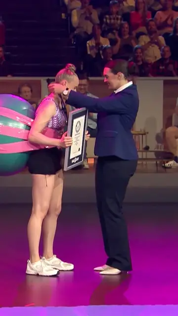 Video thumbnail for Most bounce forward-somersaults with an exercise ball in one minute