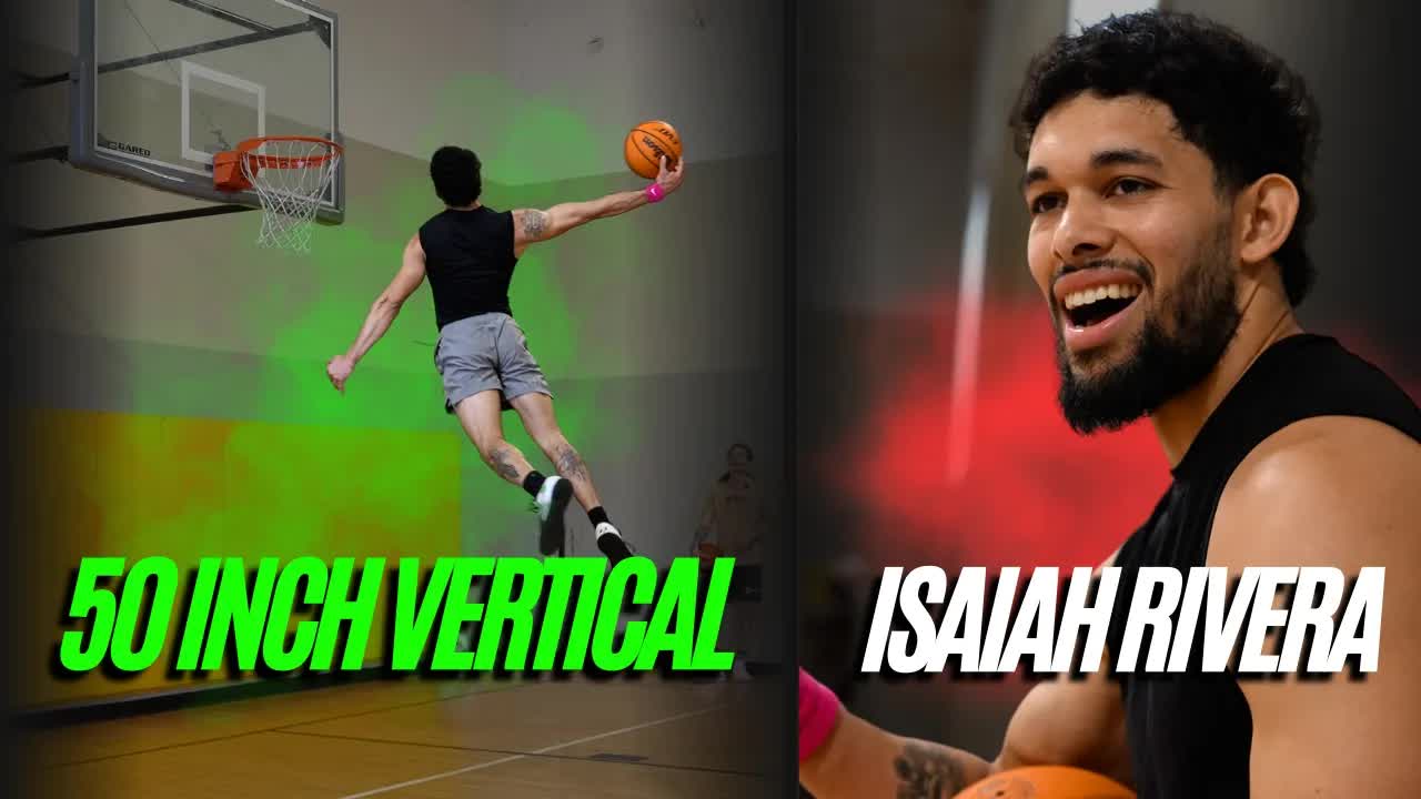 Video thumbnail for Isaiah Rivera: World Record Vertical Jumps & Dunking Highlights