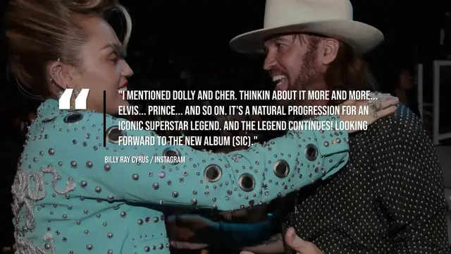 Video thumbnail for Billy Ray Cyrus insists Miley Cyrus dropping surname is 'natural progression'.