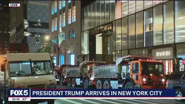 'Video thumbnail for Trump’s arrival in NYC sparks gridlock ahead of UN summit'