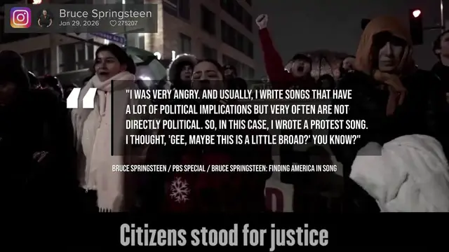Video thumbnail for NEWS OF THE WEEK: Bruce Springsteen labels himself 'critical patriot' for opposing President Trump.