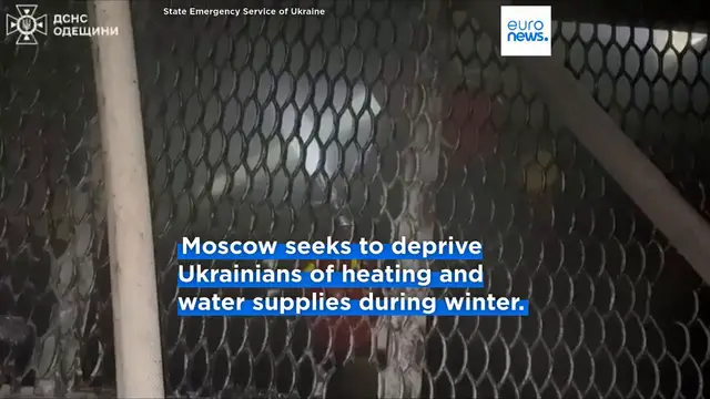 Video thumbnail for Russian drone strike hits Odesa port and energy infrastructure again