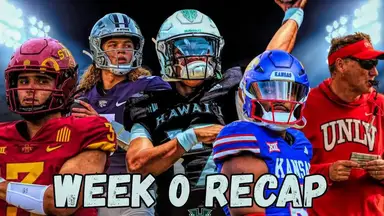 'Video thumbnail for Hawaii Shocks Stanford, Kansas DOMINATES, Dan SURVIVES in Vegas | WEEK 0 RECAP'