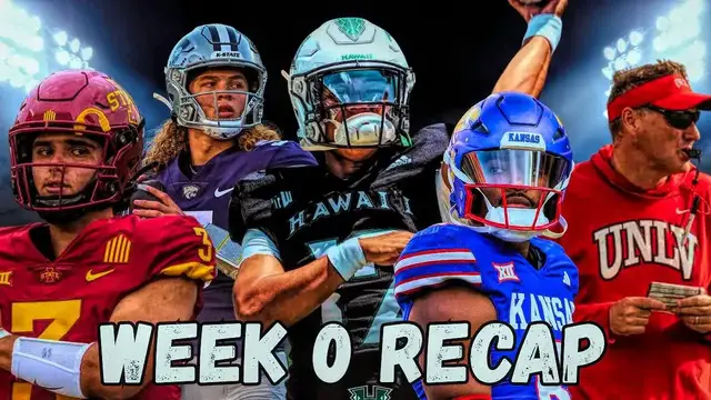 'Video thumbnail for Hawaii Shocks Stanford, Kansas DOMINATES, Dan SURVIVES in Vegas | WEEK 0 RECAP'