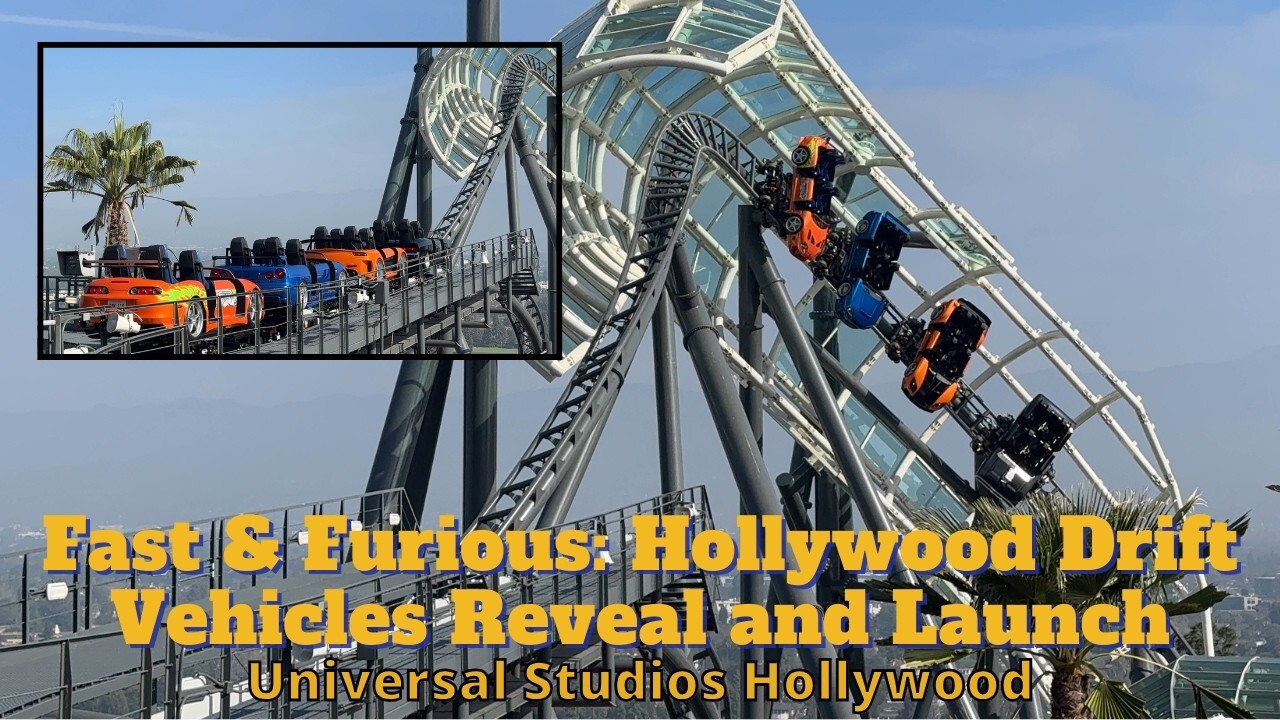 Video thumbnail for Fast & Furious: Hollywood Drift Roller Coaster Ride Vehicles Revealed with Coaster Station Dispatch